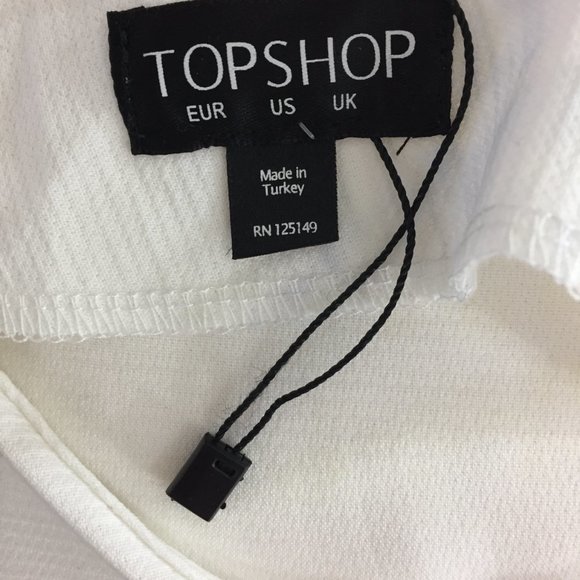 NWOT TOPSHOP White Silver Studded Back Dolman Short Sleeve Shirt - Picture 2 of 14